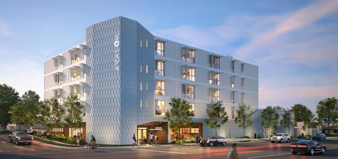 Modular supportive housing underway across from Magic Johnson Park